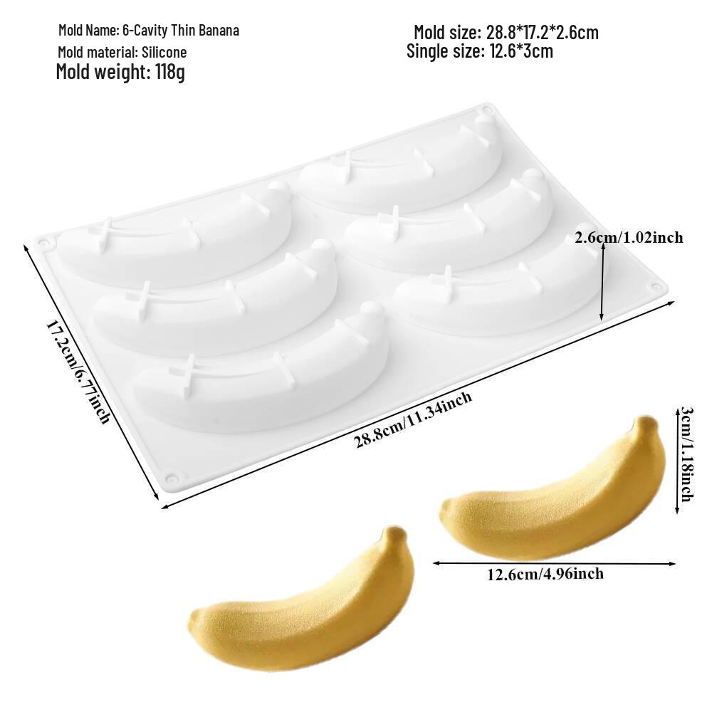 3D Fruchtmousse Silikon Kuchenformen: Birne, Apfel, Ananas, Pfirsich, Durian, Himbeere.