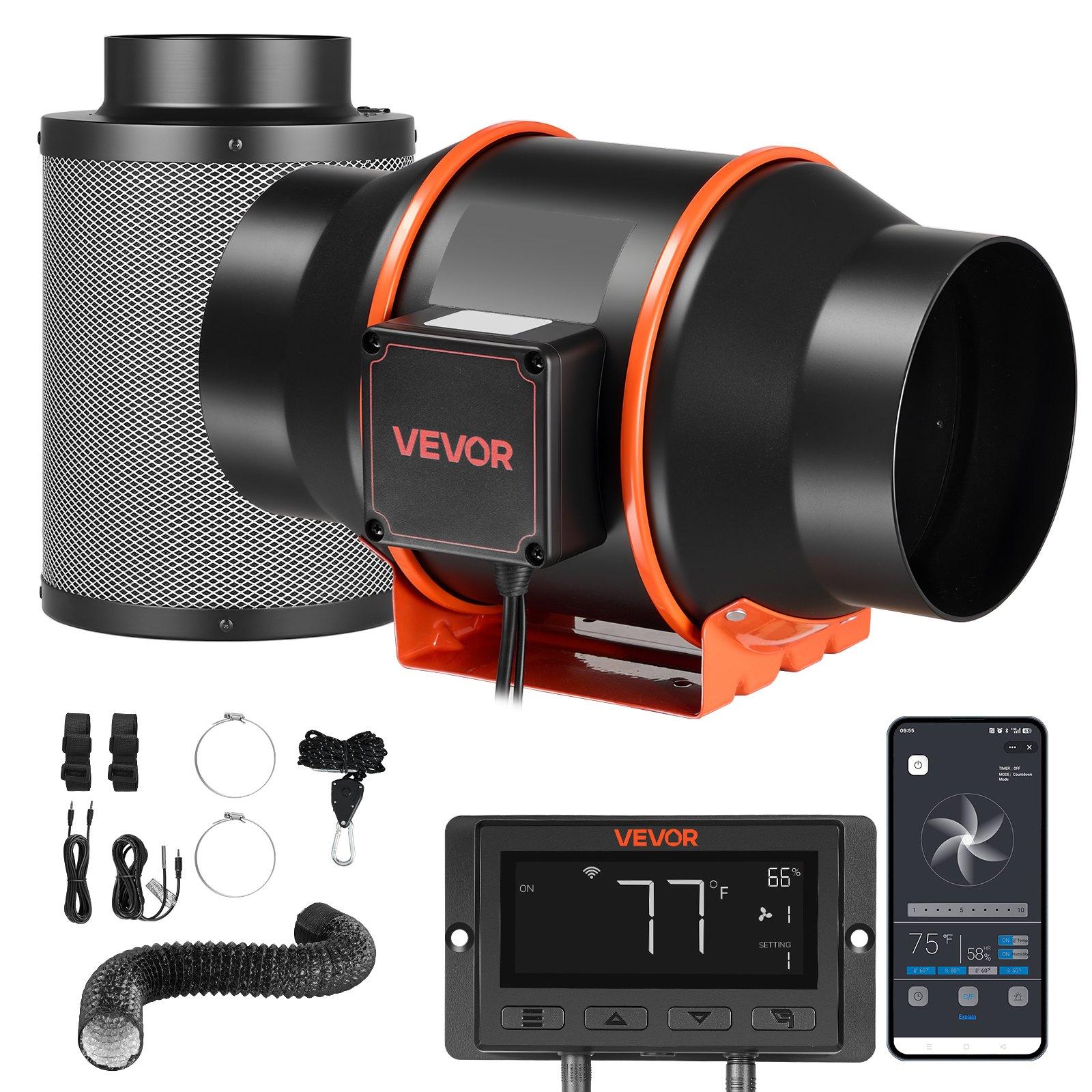 VEVOR Inline Duct Fan Kit Carbon