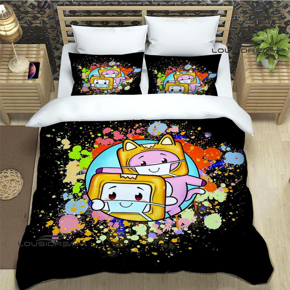 Cute Lankybox Foxy Boxy Bedding Sets exquisite supplies set duvet cover bed comforter set bedding set luxury birthday gift