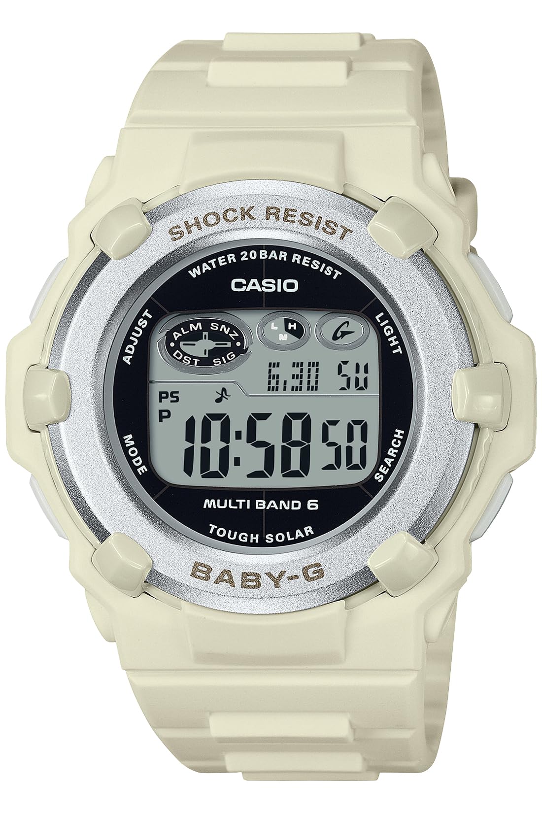 

Часы Babygie с радио на солнечных батареях белые [Casio] [] BGR-3003NC-7JF женские белый