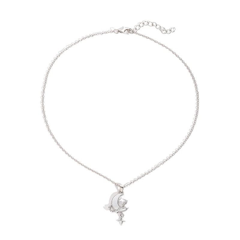Höstens Nya Smycken Mångsidigt Diamantstjärna Hänge Mode Legering Måne Halsband Kvinnor