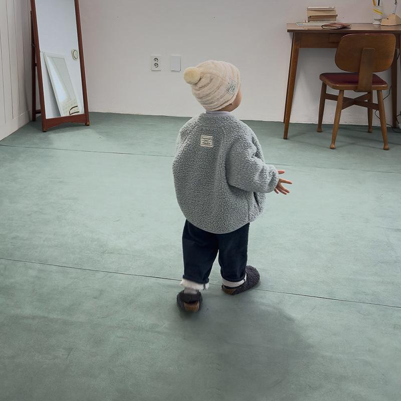 Korean Children's Clothing Winter Boys Girls Color Coat Plus Velvet Padded Jackets