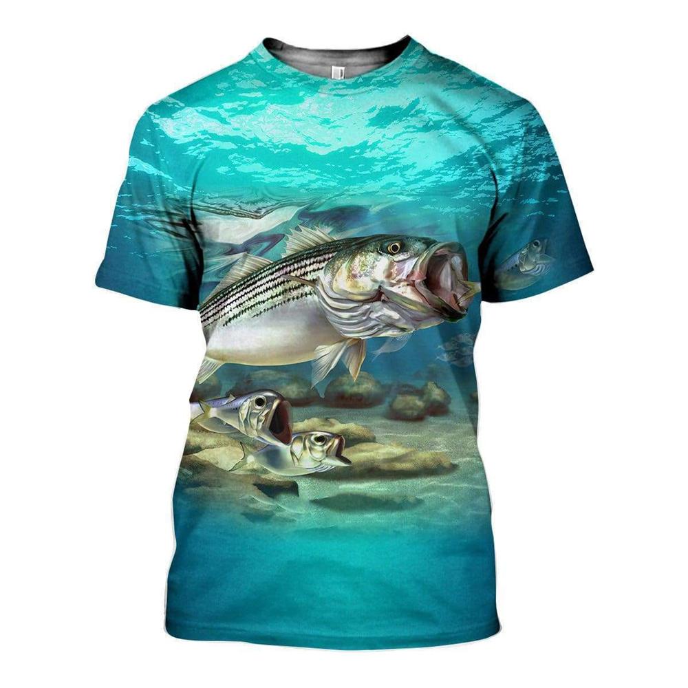 Vintage T Shirt for Mens Fishing 3D Print Outdoor Sports Short Sleeve Top Casual Man's T-Shirt Loose Tee Graphic Men Clothing
