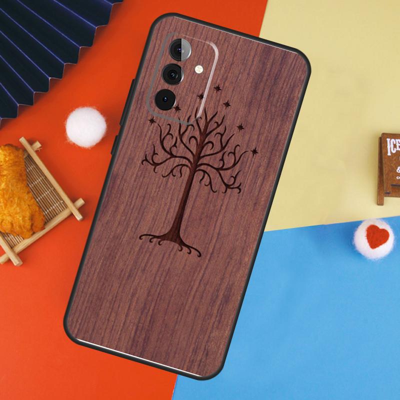 Tree Flower Bamboo Wood Case For Samsung Galaxy A56 A36 A16 A06 A13 A33 A53 A52 A32 A12 A54 A34 A14 A15 A35 A55 A17