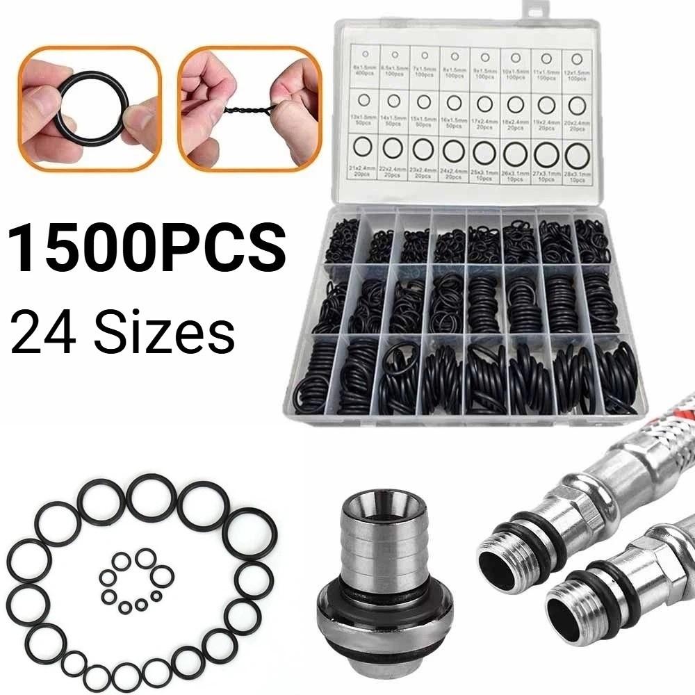 1500Pcs Oil Resistance Rubber O-Rings Gasket Sealing Air Conditioning Compressor Seals  Plumbing