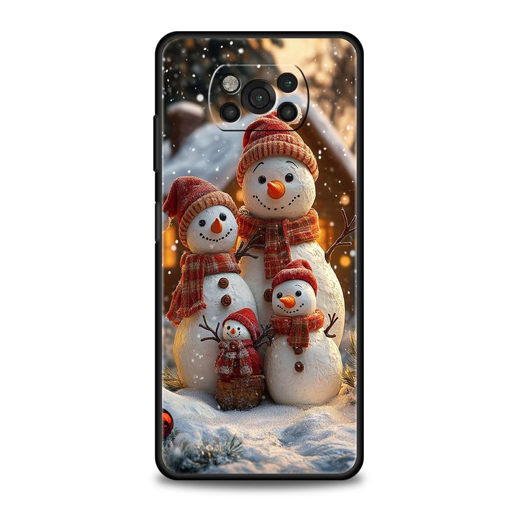 

Christmas Snowman Phone Case Cover for Xiaomi Poco F7 Ultra F6 F5 F4 F3 X6 X5 X4 X3 NFC C51 C55 M4 GT 5G Soft TPU Shell Fundas Poco F3 GT