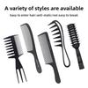 Plastic Hair Comb Set With Fine And Wide Tooth Combs For Salon And Home Use