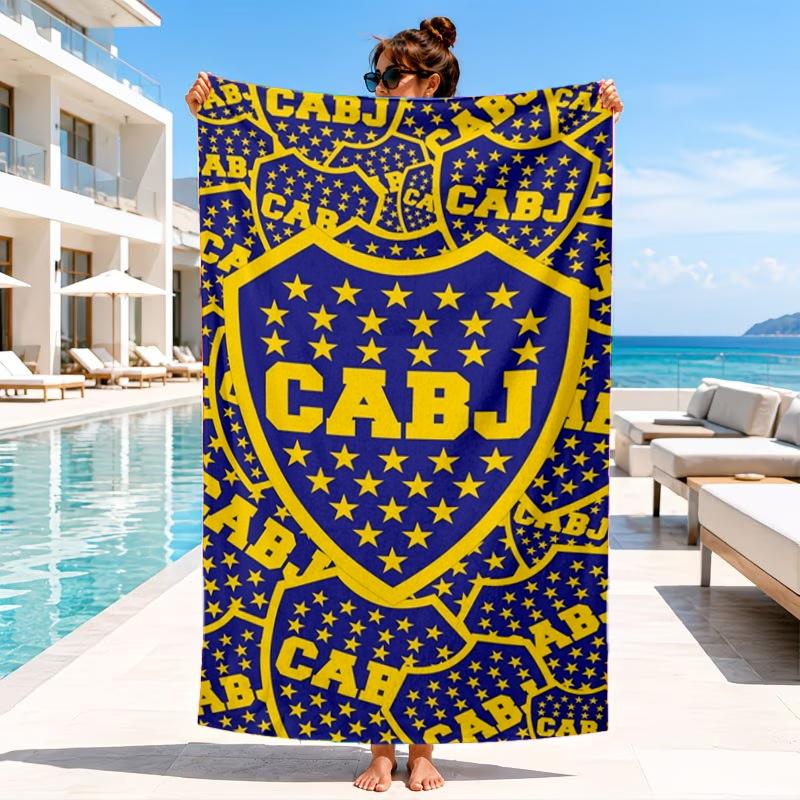 Fußballverein Emblem Strandtuch, Mikrofaser Strandtuch, Perfekt für Pool, Strand, Reisen, Heimdekoration Strandparty Fan Geschenke