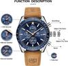 BY BENYAR Chronograph Analog 30M Water Leather Strap Quartz Gift for Available In and Blue Men's Watch, Resistant, Simple, Stylish, Popular, Formal,