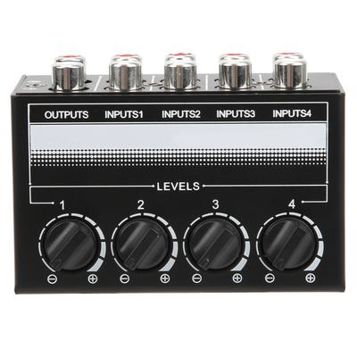 Stereo Mixer Mini Passive Audio Signal 4?Channel Hub for Outdoor Singing Effect Equipment