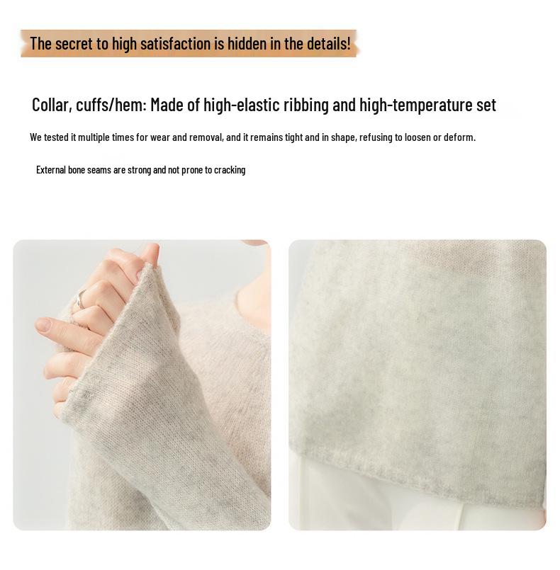Lekasha Women's Cashmere Goat Wool Loose Knit Sweater