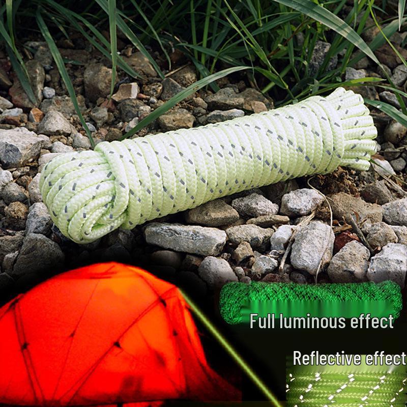 50m Luminous Reflective Camping Rope: Thickened, Windproof Tent & Awning Fixing Rope
