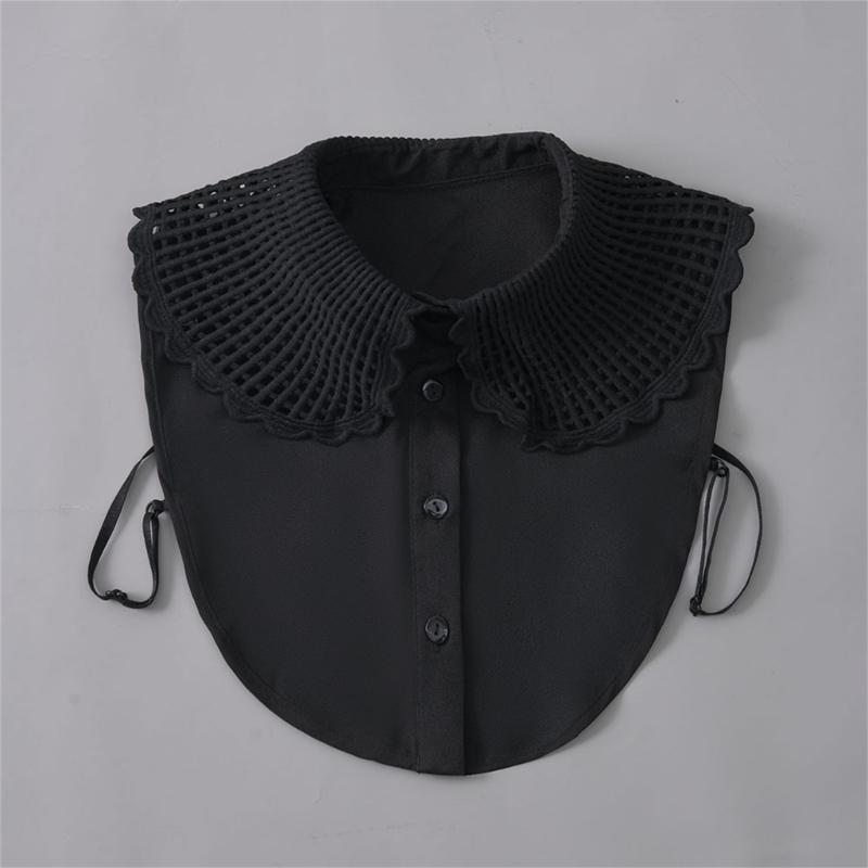 Breathable Cotton Polyester False Collar With Peplum Shoulder Design Easy To Wear Fashion Neckpiece For Daily Outfits