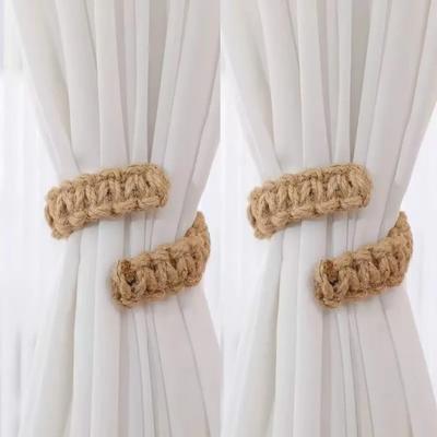 2pcs Handwoven Curtain Holders Adjustable Curtain Strap Rope Holdbacks  for Living Room Bedroom