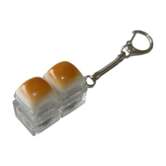 Caramel Bread Fidget Keyboard Toy Stress Relief 1/2/3/4/5/6/9-Keys Keyboard Finger Clicker Keychain Office School Decompression Button Sensory Toy