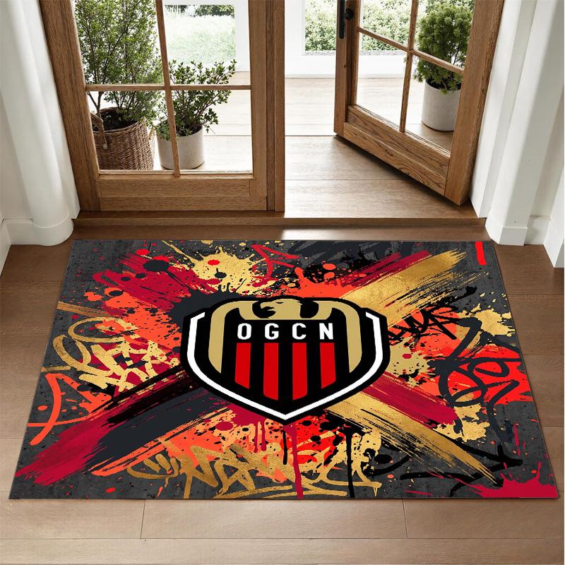 OGC Nice FC Design Crystal Velvet Rug Soft Decorative Mat for Bedroom Entrance