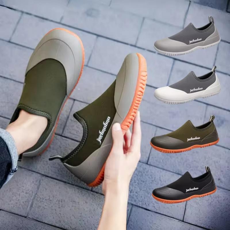 Men's Rain Boots Lightweight Soft-sole No Tired Feet Fishing Water Shoes Large Sizes Available Men's Waterproof