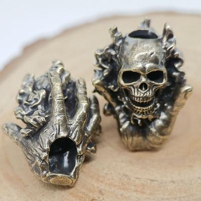 1PC Palm Skeleton Kopf Outdoor Messer Perlen EDC Paracord Lanyard Anhänger Messing DIY Regenschirm Seil Armbänder Charms Zubehör