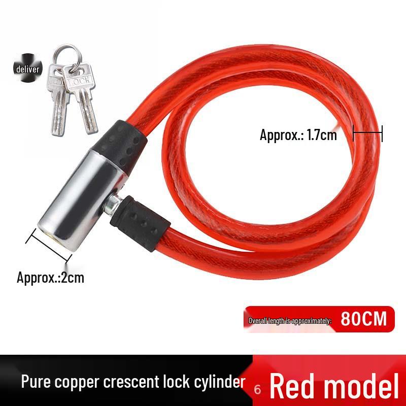 Portable Anti-theft Steel Cable Lock for Bikes and Glass Doors