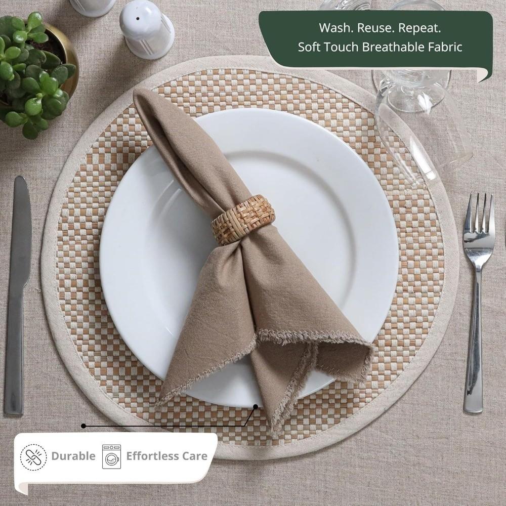 4PCS Soft Cotton Linen Napkins Rustic Style Placemats Cloth Napkins Food Backgrounds