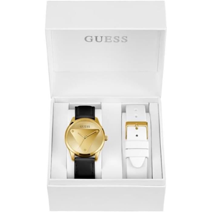 Montre - Guess - Idol Set GW0642L1 - Quartz - Cuir Noir - Boîtier Acier 37mm