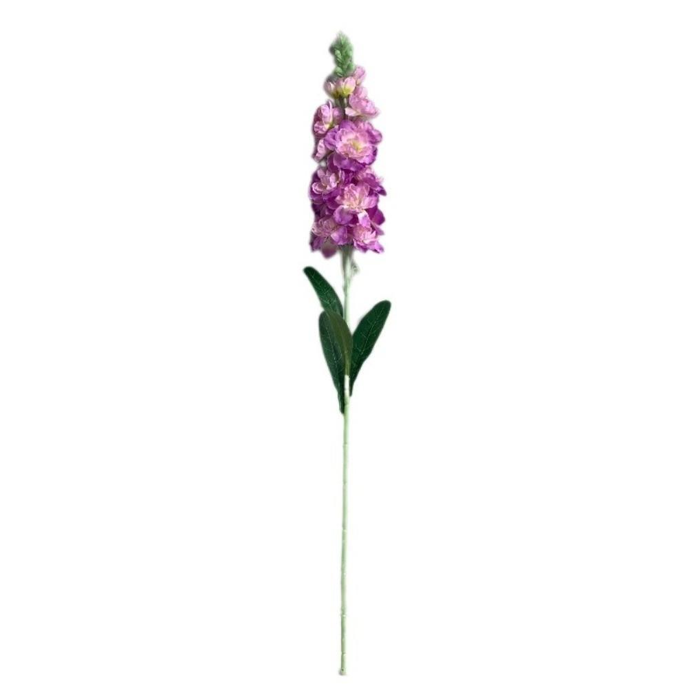 3D 85cm Artificial Violet with Leaves Long Stems Faux Larkspur Fake Bouquet Wedding