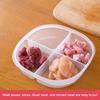 Recipiente de Armazenamento de Alimentos para Geladeira com 4 Compartimentos e Tampa Selada Crisper para Conservação de Alimentos Frescos Caixa de Armazenamento de Carne Organizador Espaçador de Frescor