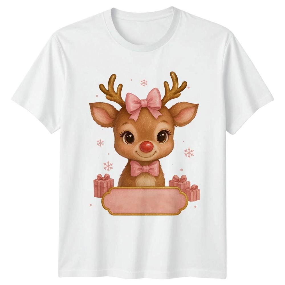 Christmas Reindeer Bow Unisexs TShirt Unisexs Tee Graphic Unisex Top S