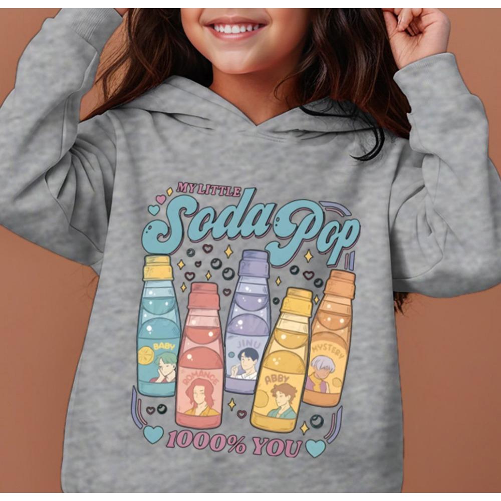 KPop Demon Hunters Soda Pop Graphic Hoodie 2025 Movie Fashion Casual Sweatshirt Girls Boys Harajuku Pullover Tops Kids Clothes