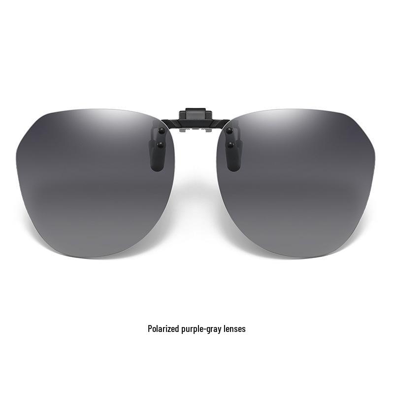 Unisex Ultra-Light Polarized Flip-Up Clip-On Sunglasses for Driving with UV Protection for Prescription Glasses