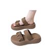 Stepping on shit slippers women's summer wear 2025 new muffin thick sole heightening one-word sandals popular beach sandals