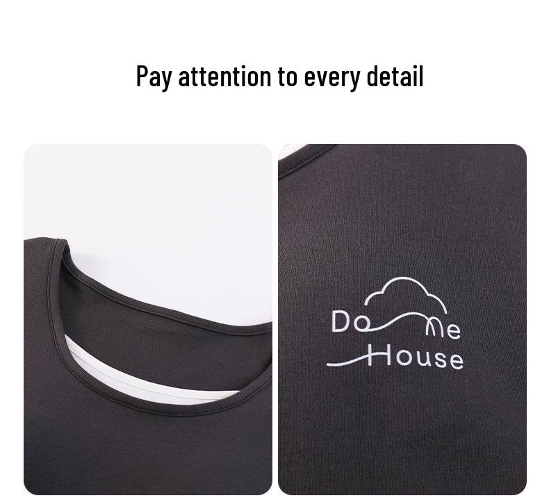 Damen Sommer 2025 Cartoon Capri Pyjama - Kurzärmelig, Reine Baumwolle, Rundhalsausschnitt, Dünn, Draußen oder Drinnen zu tragen