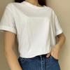 Tricou cu mânecă scurtă pliat de vară Hirsionsan, pentru femei, din bumbac confortabil, tricouri largi, ocazional, tricou supradimensionat, cu gâtul în formă de O, topuri simple pentru femei