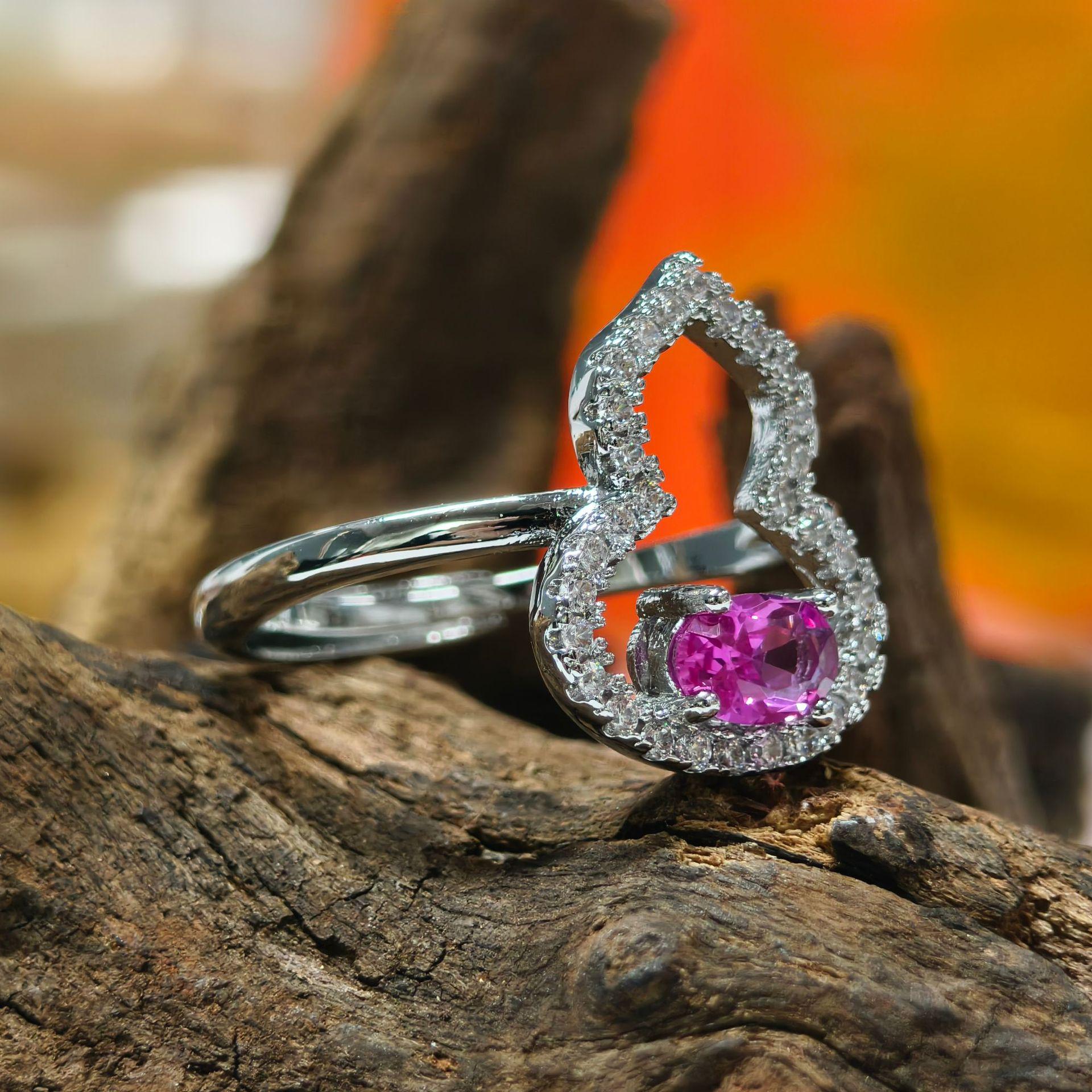 Gesi En Jewelry High-End Gourd Diamond Ear Studs & Rings Set – Fashionable & Versatile Internet Celebrity Style Accessories