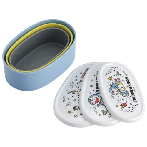 Skater Antibacterial Lunch Box Storage Container Set of 3 Doraemon Space Stroll Made in Japan SRS3SAG-A