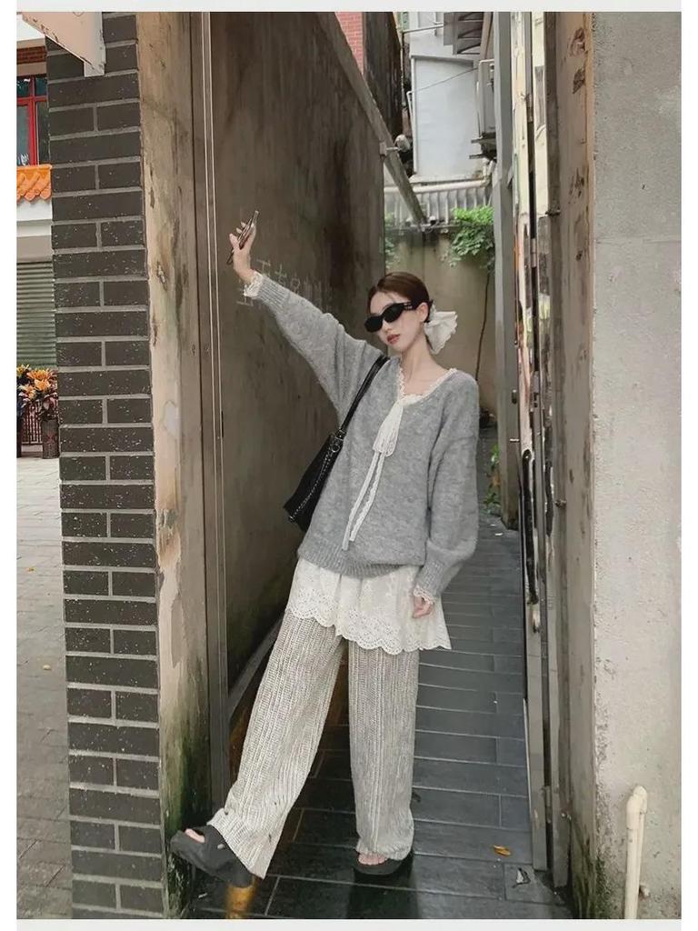 Autumn Daisy Lace Princess Dress - Women's Fashionable Dongdaemun Style