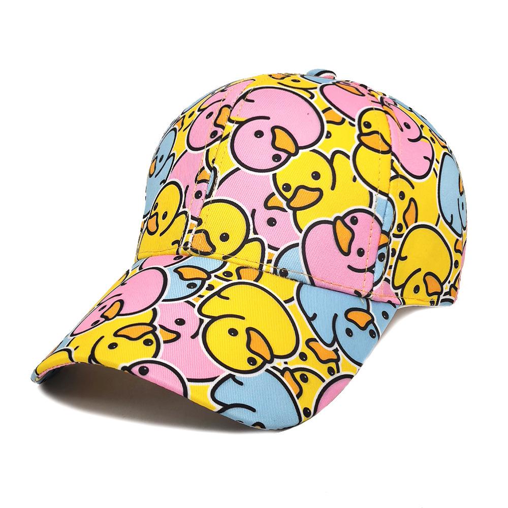Cartoon Duck Print  Baseball Hat Spring/Summer Baseball Hat Thin Soft Top Duck Tongue Hat Unisex Fashion Duck Tongue Cap