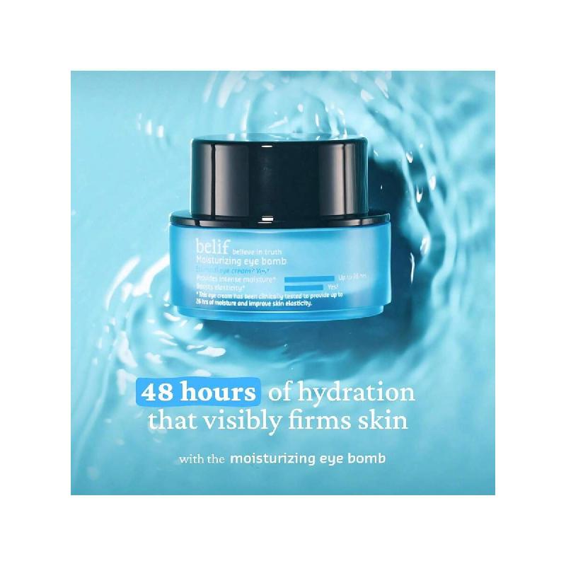 Belif Peptide Eye Bomb 25ml , Przeciwstarzeniowy krem pod oczy na zmarszczki, drobne linie, kurze łapki i worki pod oczami, z ceramidami, skwalanem, kofeiną