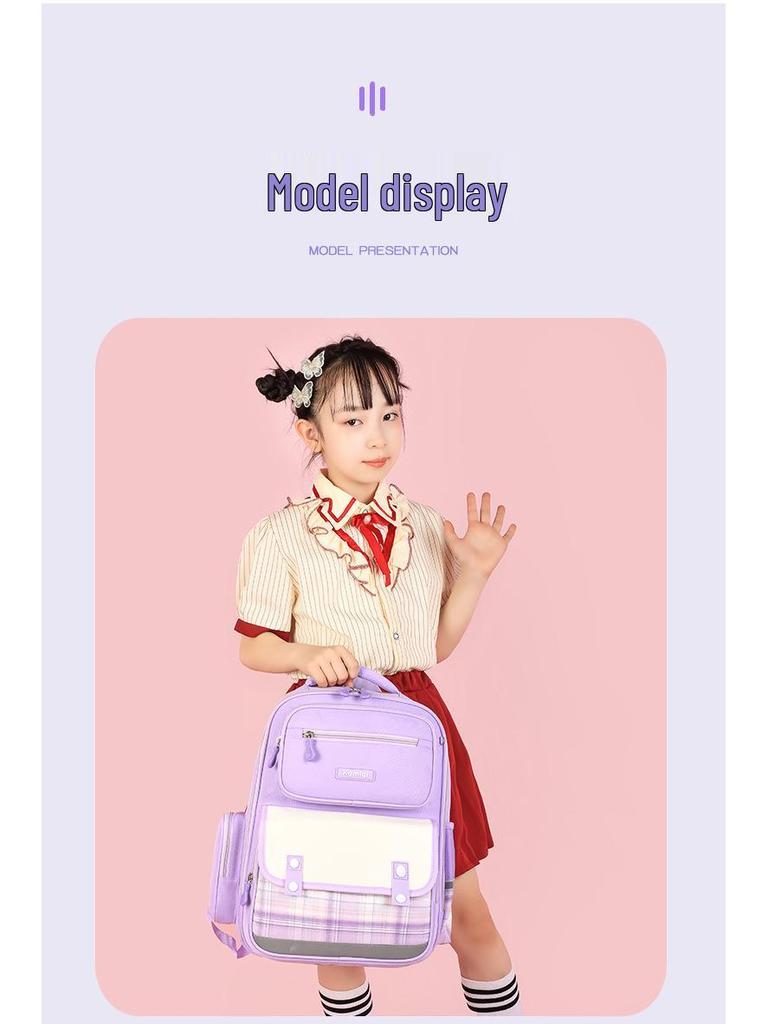 Lightweight Spine-Protection Backpack for Girls, Grades 1-4