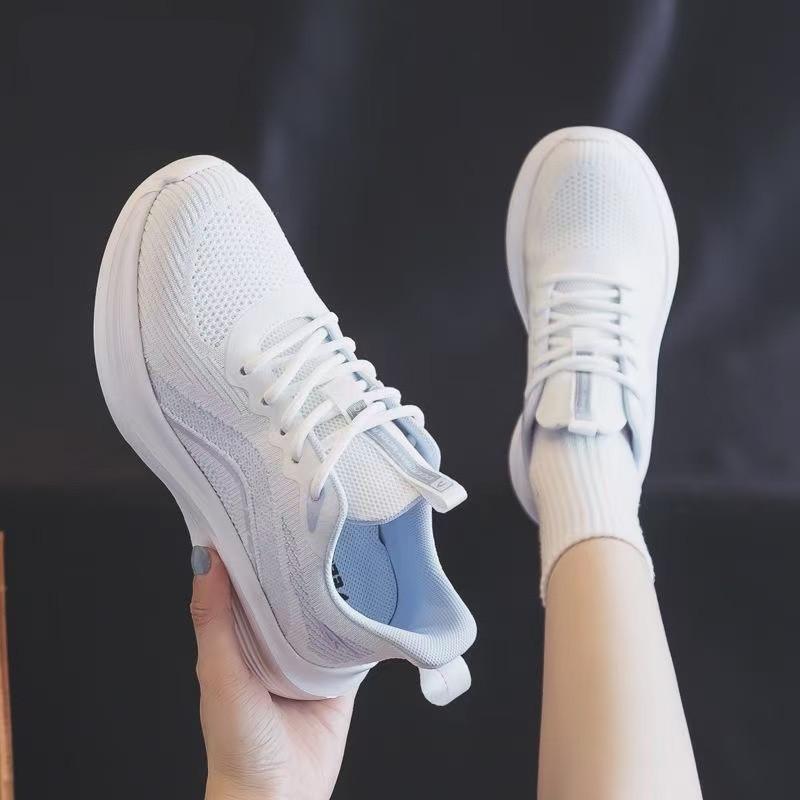 Jarní a letní nové sportovní boty dámské boty měkká podrážka lehké chůze prodyšné flyknit dámské boty studentské cestovní boty