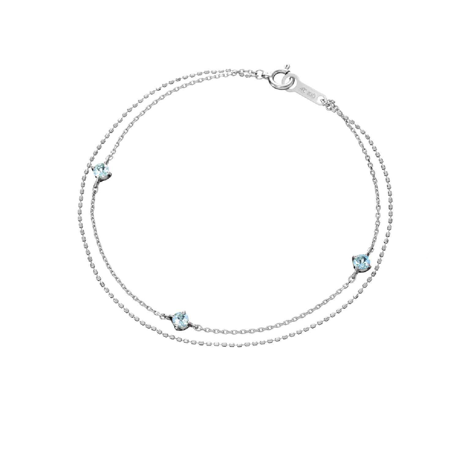 

K10 White Gold Aquamarine Bracelet 110926133204 [Yondo Sea] (WG) Women s