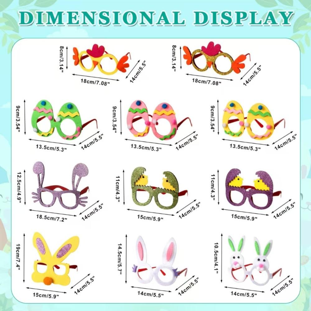 6/12ks Sada Velikonoční téma Velikonoční brýle Čelenky Plyšové králičí uši Pokrývka hlavy Maškarní