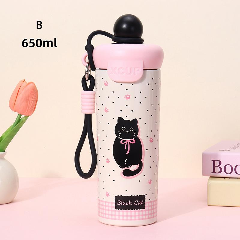 650Ml Vacuum Cup High-Capacity With Lifting Rope 316 Stainless Steel Cup Insulation Or Cooling Thermal Mug For Boys And Girls