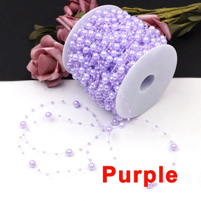

2/5/10 метров нить искусственного жемчуга леска искусственные жемчужины нить 8+3 мм цепочка из бусин для рукоделия гирлянда цветы свадебный декор 2 Meters фиолетовый