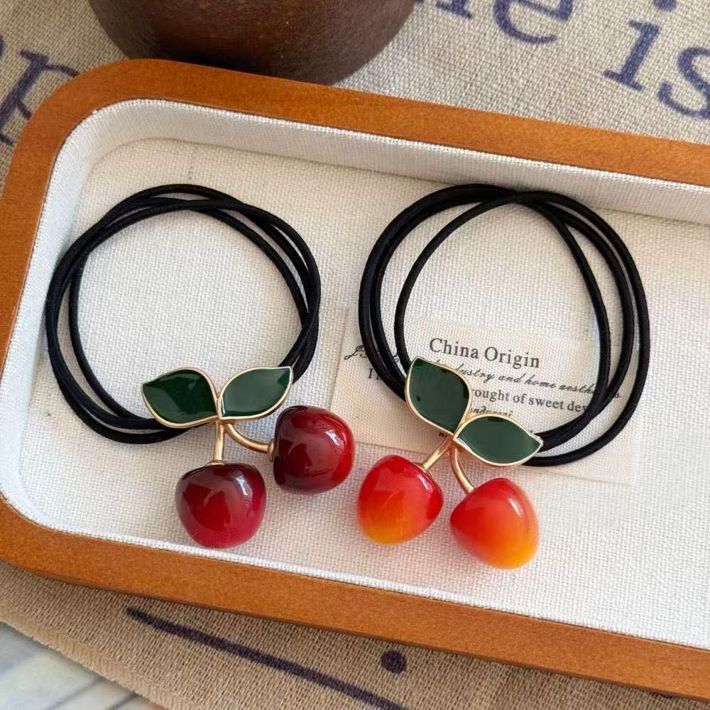 Elegantes Kirschdesign Haargummi: Süßer, vielseitiger und langlebiger Haargummi für Mädchen