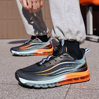 New Fashion Men's Rotary Buckle Air Cushion Sneakers Breathable Lightweight Running and Walking Footwear Casual Sports Shoes