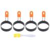 4 PCS Black Orange Egg Ring Non-Stick Egg Patty Maker Convenient Egg Cooker  Indoor Cooking