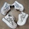 Fashion Women's Platform Sneakers Luxury Mesh Breathable Sports Running Shoes Height Increase Comfortable Fashion Lace-up Casual Shoes