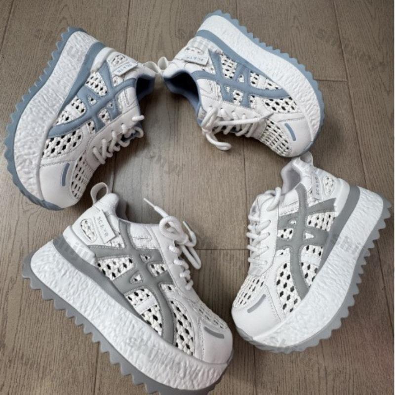 Fashion Women's Platform Sneakers Luxury Mesh Breathable Sports Running Shoes Height Increase Comfortable Fashion Lace-up Casual Shoes