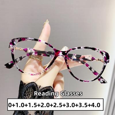 Women's Fashion Cat Eye Reading Glasses Unisex Trendy New Stylish Far Sight Hyperopia Men Ladies Anti-blue Light Presbyopia